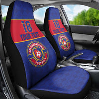 Custom Haiti Football Car Seat Cover Le Rouge et Bleu Sporty Style