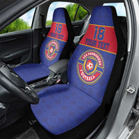 Custom Haiti Football Car Seat Cover Le Rouge et Bleu Sporty Style