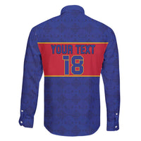 Custom Haiti Football Family Matching Long Sleeve Bodycon Dress and Hawaiian Shirt Le Rouge et Bleu Sporty Style