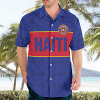 Custom Haiti Football Hawaiian Shirt Le Rouge et Bleu Sporty Style