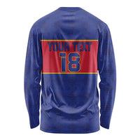 Custom Haiti Football Long Sleeve Shirt Le Rouge et Bleu Sporty Style