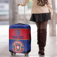 Custom Haiti Football Luggage Cover Le Rouge et Bleu Sporty Style