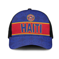Haiti Football Mesh Trucker Cap Le Rouge et Bleu Sporty Style - Wonder Print Shop