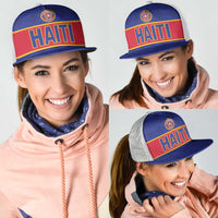 Haiti Football Mesh Trucker Cap Le Rouge et Bleu Sporty Style - Wonder Print Shop