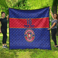 Custom Haiti Football Quilt Le Rouge et Bleu Sporty Style