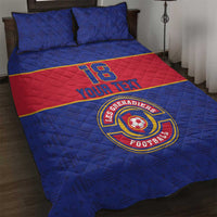 Custom Haiti Football Quilt Bed Set Le Rouge et Bleu Sporty Style