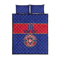 Custom Haiti Football Quilt Bed Set Le Rouge et Bleu Sporty Style