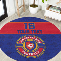 Custom Haiti Football Round Carpet Le Rouge et Bleu Sporty Style