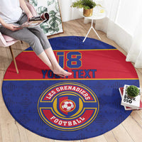 Custom Haiti Football Round Carpet Le Rouge et Bleu Sporty Style