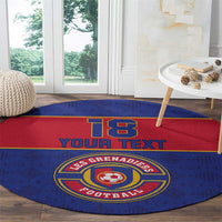 Custom Haiti Football Round Carpet Le Rouge et Bleu Sporty Style