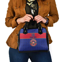 Custom Haiti Football Shoulder Handbag Le Rouge et Bleu Sporty Style