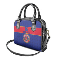 Custom Haiti Football Shoulder Handbag Le Rouge et Bleu Sporty Style