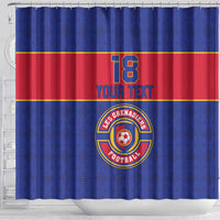 Custom Haiti Football Shower Curtain Le Rouge et Bleu Sporty Style