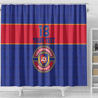 Custom Haiti Football Shower Curtain Le Rouge et Bleu Sporty Style