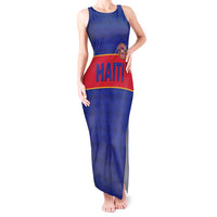 Custom Haiti Football Tank Maxi Dress Le Rouge et Bleu Sporty Style