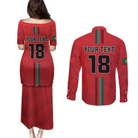 Custom Portugal Football Couples Matching Puletasi and Long Sleeve Button Shirt A Selecao das Quinas
