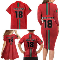 Custom Portugal Football Family Matching Long Sleeve Bodycon Dress and Hawaiian Shirt A Selecao das Quinas