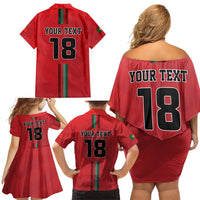 Custom Portugal Football Family Matching Off Shoulder Short Dress and Hawaiian Shirt A Selecao das Quinas