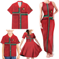 Custom Portugal Football Family Matching Tank Maxi Dress and Hawaiian Shirt A Selecao das Quinas