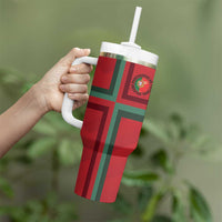 Custom Portugal Football Tumbler With Handle A Selecao das Quinas