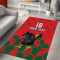 Custom Portugal Football Area Rug Barcelos Rooster Mascot Dynamic Style