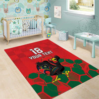 Custom Portugal Football Area Rug Barcelos Rooster Mascot Dynamic Style