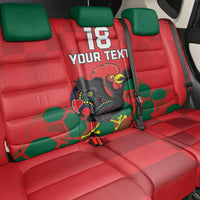 Custom Portugal Football Back Car Seat Cover Barcelos Rooster Mascot Dynamic Style