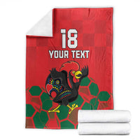 Custom Portugal Football Blanket Barcelos Rooster Mascot Dynamic Style