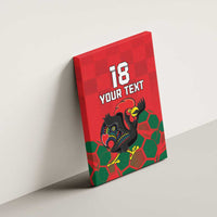 Custom Portugal Football Canvas Wall Art Barcelos Rooster Mascot Dynamic Style