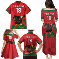 Custom Portugal Football Family Matching Puletasi and Hawaiian Shirt Barcelos Rooster Mascot Dynamic Style