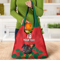 Custom Portugal Football Grocery Bag Barcelos Rooster Mascot Dynamic Style