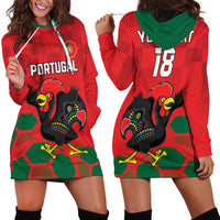 Custom Portugal Football Hoodie Dress Barcelos Rooster Mascot Dynamic Style