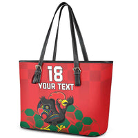 Custom Portugal Football Leather Tote Bag Barcelos Rooster Mascot Dynamic Style