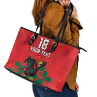 Custom Portugal Football Leather Tote Bag Barcelos Rooster Mascot Dynamic Style