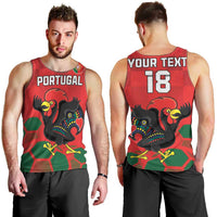 Custom Portugal Football Men Tank Top Barcelos Rooster Mascot Dynamic Style
