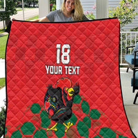 Custom Portugal Football Quilt Barcelos Rooster Mascot Dynamic Style