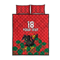 Custom Portugal Football Quilt Bed Set Barcelos Rooster Mascot Dynamic Style