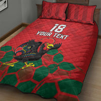 Custom Portugal Football Quilt Bed Set Barcelos Rooster Mascot Dynamic Style