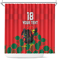 Custom Portugal Football Shower Curtain Barcelos Rooster Mascot Dynamic Style