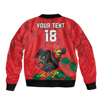 Custom Portugal Football Sleeve Zip Bomber Jacket Barcelos Rooster Mascot Dynamic Style