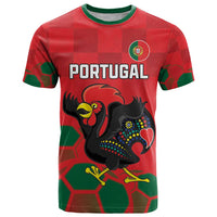 Custom Portugal Football T Shirt Barcelos Rooster Mascot Dynamic Style