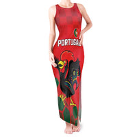 Custom Portugal Football Tank Maxi Dress Barcelos Rooster Mascot Dynamic Style