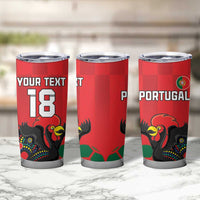 Custom Portugal Football Tumbler Cup Barcelos Rooster Mascot Dynamic Style