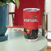 Custom Portugal Football Tumbler Cup Barcelos Rooster Mascot Dynamic Style