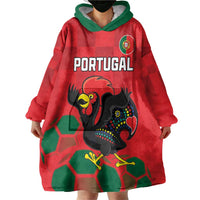 Custom Portugal Football Wearable Blanket Hoodie Barcelos Rooster Mascot Dynamic Style