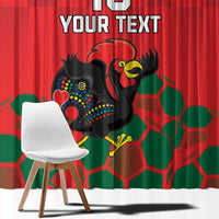 Custom Portugal Football Window Curtain Barcelos Rooster Mascot Dynamic Style