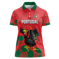 Custom Portugal Football Women Polo Shirt Barcelos Rooster Mascot Dynamic Style