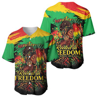Juneteenth Rooted in Freedom Baseball Jersey Black Pride African Queen