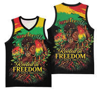 Juneteenth Rooted in Freedom Basketball Jersey Black Pride African Queen