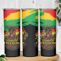 Juneteenth Rooted in Freedom Skinny Tumbler Black Pride African Queen